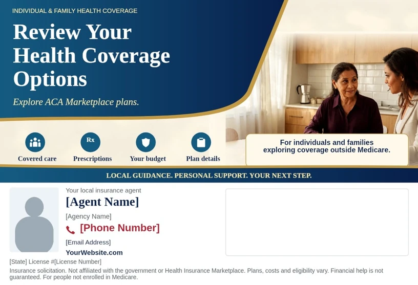 Editable ACA & health coverage mailer example