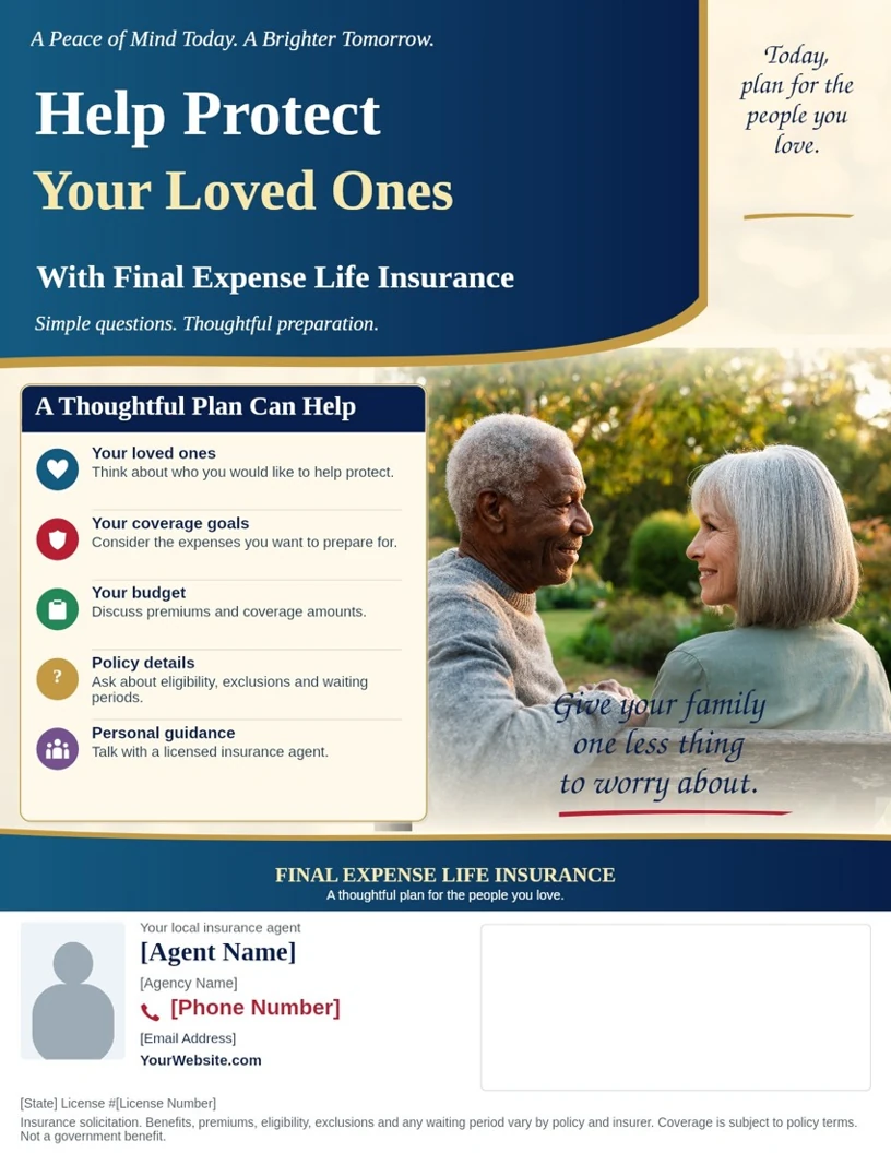 Editable Final expense mailer example
