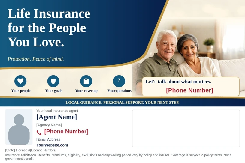Editable Life insurance mailer example